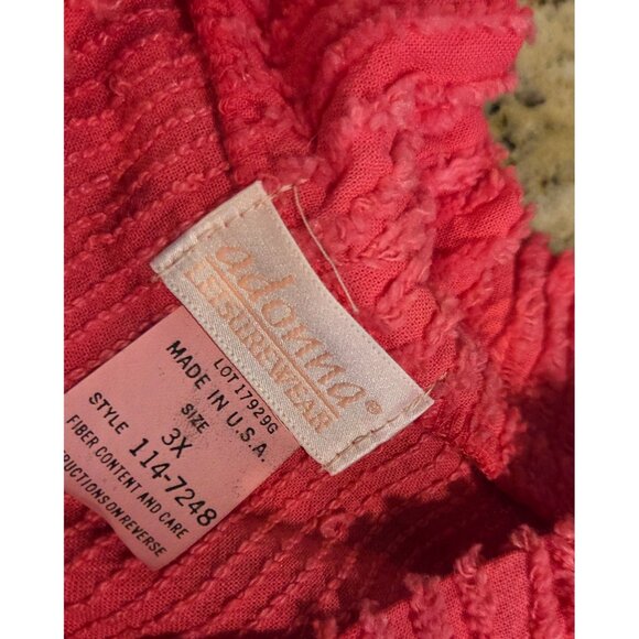 New! Pink Chenille Shirt Robe Adonna Plus Size 3X Leisurewear Button Pockets - Picture 10 of 16